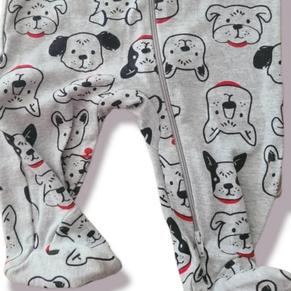 Infant Puppy Print Footsie - Picture 3 of 4